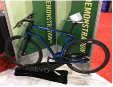 Bicicleta reforzada con fibra de carbono de Arevo en el IDTechEx Show Estados Unidos 2018