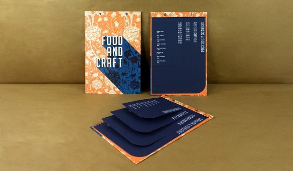 Carta restaurante inspirada en el movimiento Arts and Craft, origen de las escuelas de diseño gráfico
