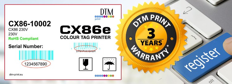 DTM Print ofrece una garantía de 3 años para su división de impresoras de etiquetas y editoras de discos
