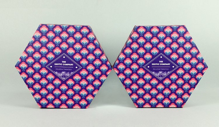 Caja hexagonal de la sección de Cajas promocionales de packaging de cartón corrugado de Truyol Digital