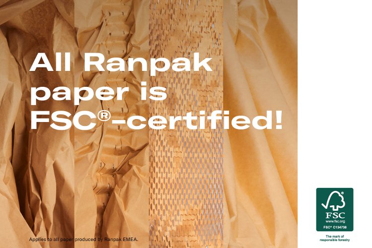 Ranpak obtiene el certificado FSC® completo para sus productos de embalaje de papel