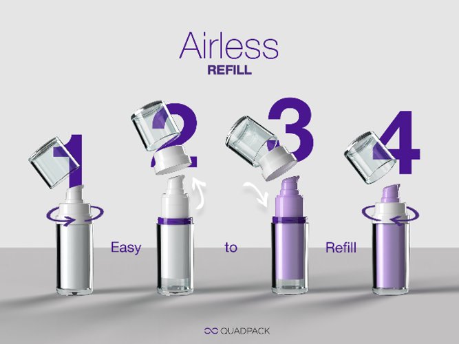 Quadpack lanza la versión rellenable de su línea best-seller airless