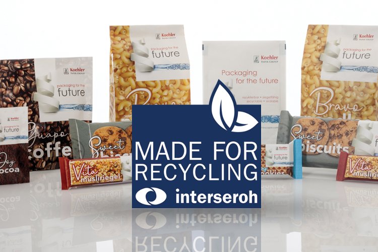 Interseroh distingue la capacidad de reciclaje de los papeles de embalaje flexibles de Koehler con el sello "Made for Recycling"