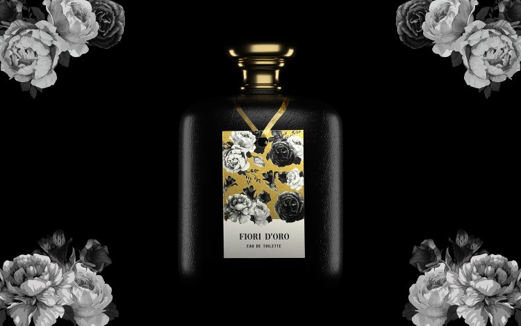 Etiqueta colgante para un ficticio perfume de alta gama.Truyol Digital