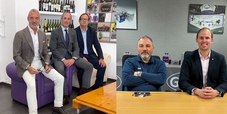El Director General de Impryma, Félix Prieto, y los Jefes de Ventas, Juan Bosco Fernández y Javier González, se reúnen en línea con Franco Pagano y Robert Rae de GEW