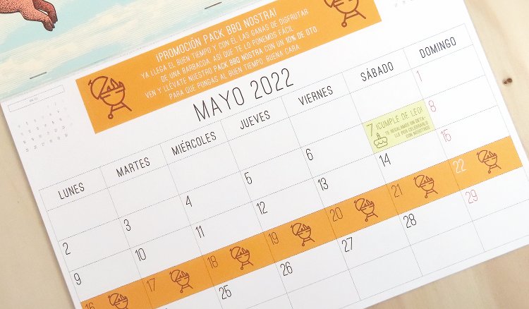 El calendario corporativo se ha impreso con tintas CMYK Económicas