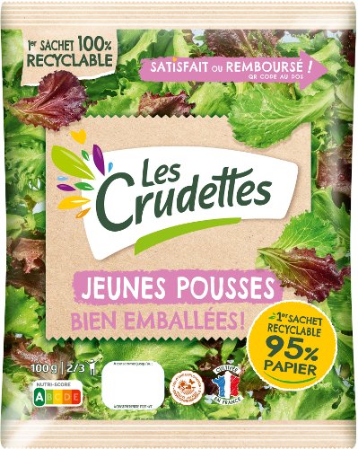 Las ensaladas Les Crudettes se mantienen frescas con el papel barrera funcional reciclable de Mondi