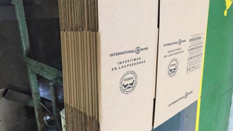 International Paper dona cerca de 15.000 cajas a la Federación Española de Bancos de Alimentos