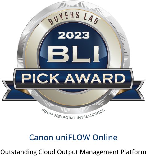 El software de Canon uniFLOW Online, reconocido por quinto año consecutivo con el premio Buyers Lab 2023 Pick Award