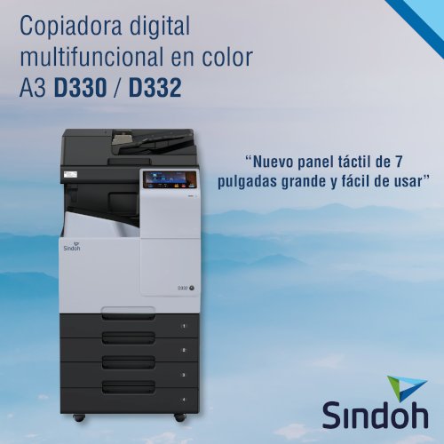 GM Technology lanza las copiadoras multifuncionales Sindoh D330 y Sindoh D332