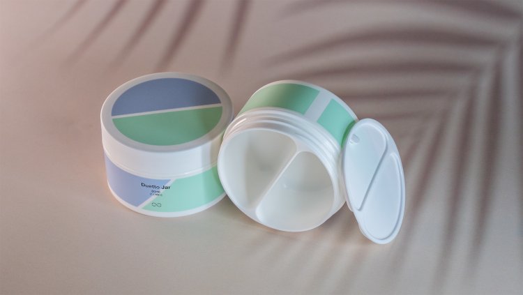 El tarro Duetto Jar de Quadpack es una solución monomaterial para las rutinas dos en uno