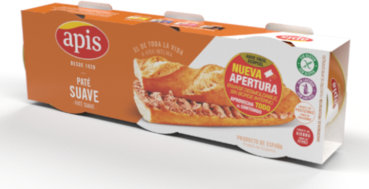 Ecopeel&reg;, el nuevo envase eficiente de Apis para su gama de pat&eacute;s es desmoldable, sostenible y con apertura f&aacute;cil