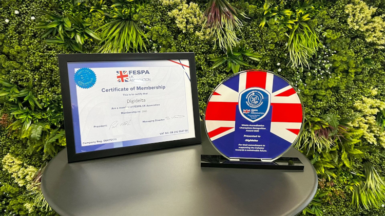 Digidelta obtiene el reconocimiento de la industria por sus avances medioambientales como Campe&oacute;n de FESPA UK
