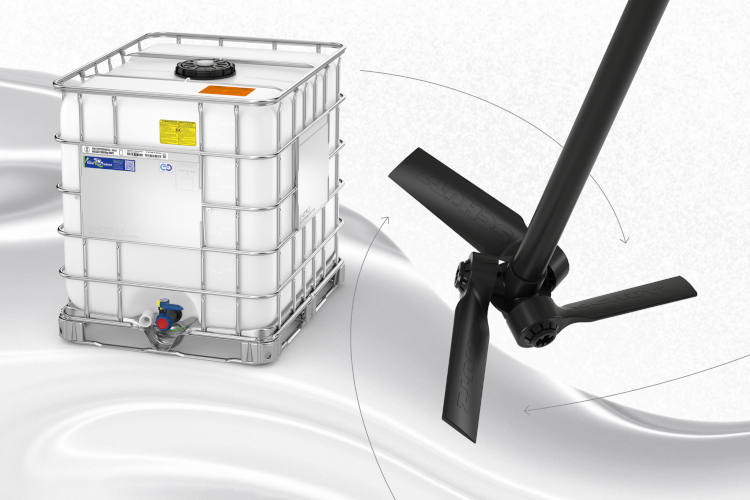 Los rellenos viscosos se pueden mezclar y homogeneizar eficazmente con el agitador unidireccional Impeller. Imagen: Sch&uuml;tz