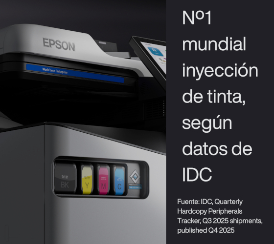 Epson alcanza el n&ordm;1 mundial en cuota de mercado de impresoras de inyecci&oacute;n de tinta, con un 34,1 %, seg&uacute;n datos de IDC