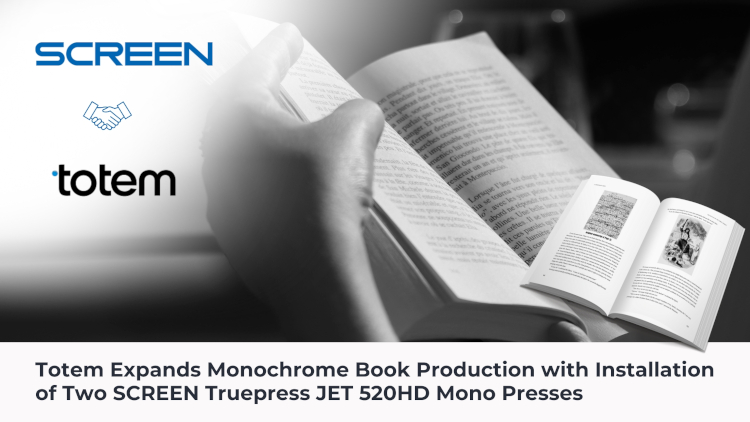 Totem amplía la producción de libros monocromos con la instalación de dos prensas SCREEN Truepress JET 520HD Mono