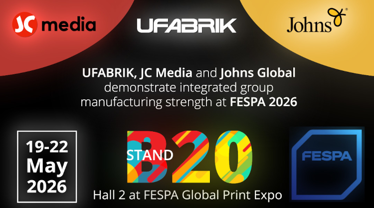 UFABRIK, JC Media and Johns Global demonstrate integrated group manufacturing strength at FESPA 2026