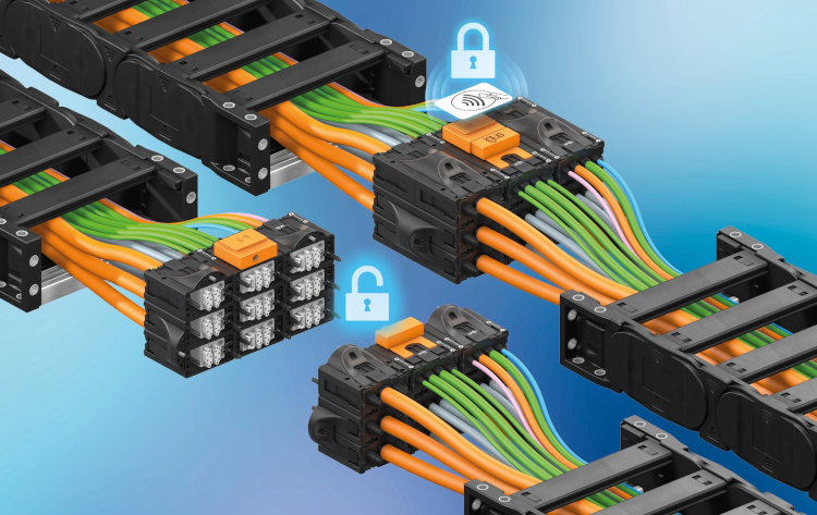 igus refuerza la seguridad en cadenas portacables con un bloqueo RFID