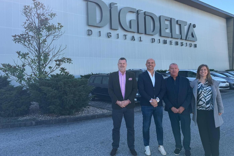 Caption: Damien Clarke, Sales Director, UFABRIK; Armando Mota, CEO, Digidelta; Robin East, Group Chief Commercial Director, UFABRIK; Brigida Lucas, Sales Executive, Digidelta