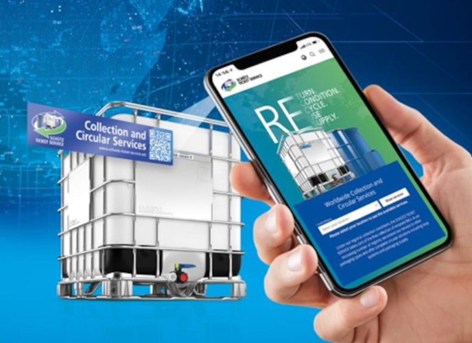 Con CircularOne, Schütz agrupa recogida, reacondicionamiento, reciclaje y suministro de envases industriales en un sistema integrado. Una vía fácil para incorporarse a este ciclo mundial de materiales es el consolidado Schütz Ticket Service.