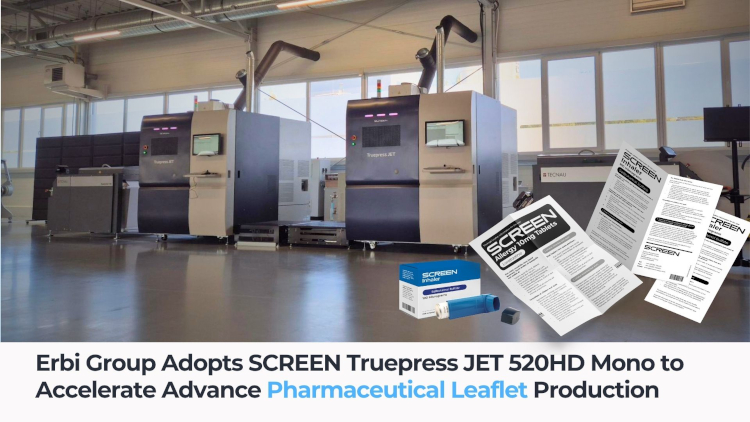 Erbi Group adopta la SCREEN Truepress JET 520HD Mono para acelerar la producción avanzada de prospectos farmacéuticos